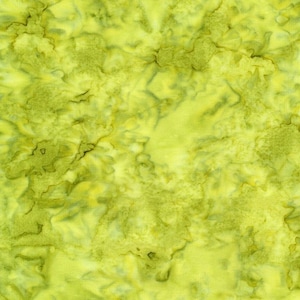 May include: A green and yellow fabric with a marbled pattern. The fabric has a light green background with darker green and yellow swirls.