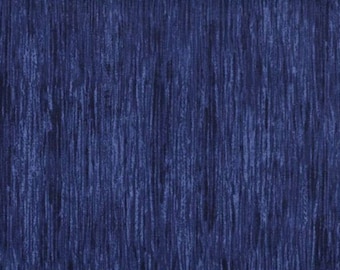 Navy blue wavy cotton fabric by the yard, #22175