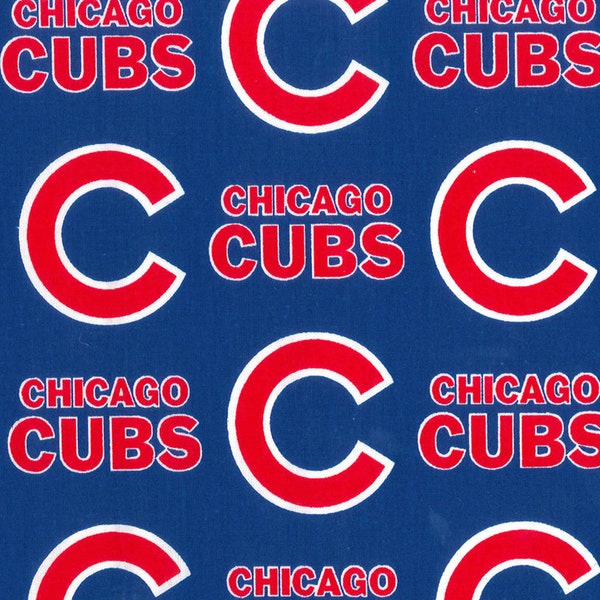 Chicago Cubs fabric by the yard, cotton Chicago Cubs fabric, licensed baseball fabric, baseball fabric, licensed MLB fabric, extra wide