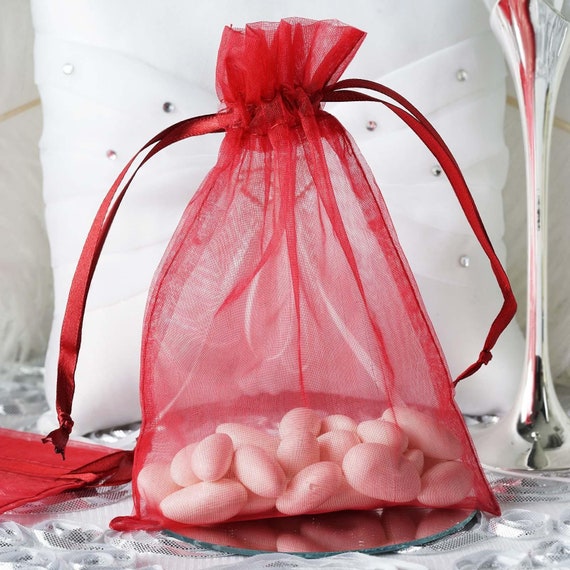 50 Burgundy 5X7 Organza Bags Sheer Favor Bags Wedding Favor Bags Drawstring Jewelry Pouch Party Gift Bags Sheer Drawstring Pouch Etsy