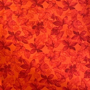 Orange fabric by the yard, orange leaf fabric, orange leaves fabric, orange cotton fabric, orange fabric basics, #22274