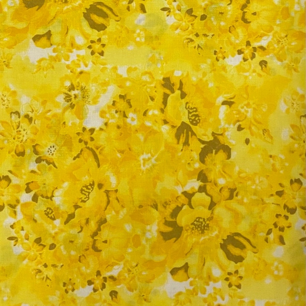 Yellow Floral Fabric Etsy