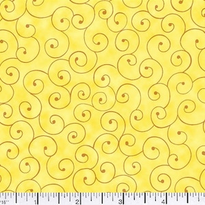 Yellow fabric by the yard, yellow swirl fabric by the yard, yellow cotton fabric, yellow fabric basics, yellow blender fabric, #15339