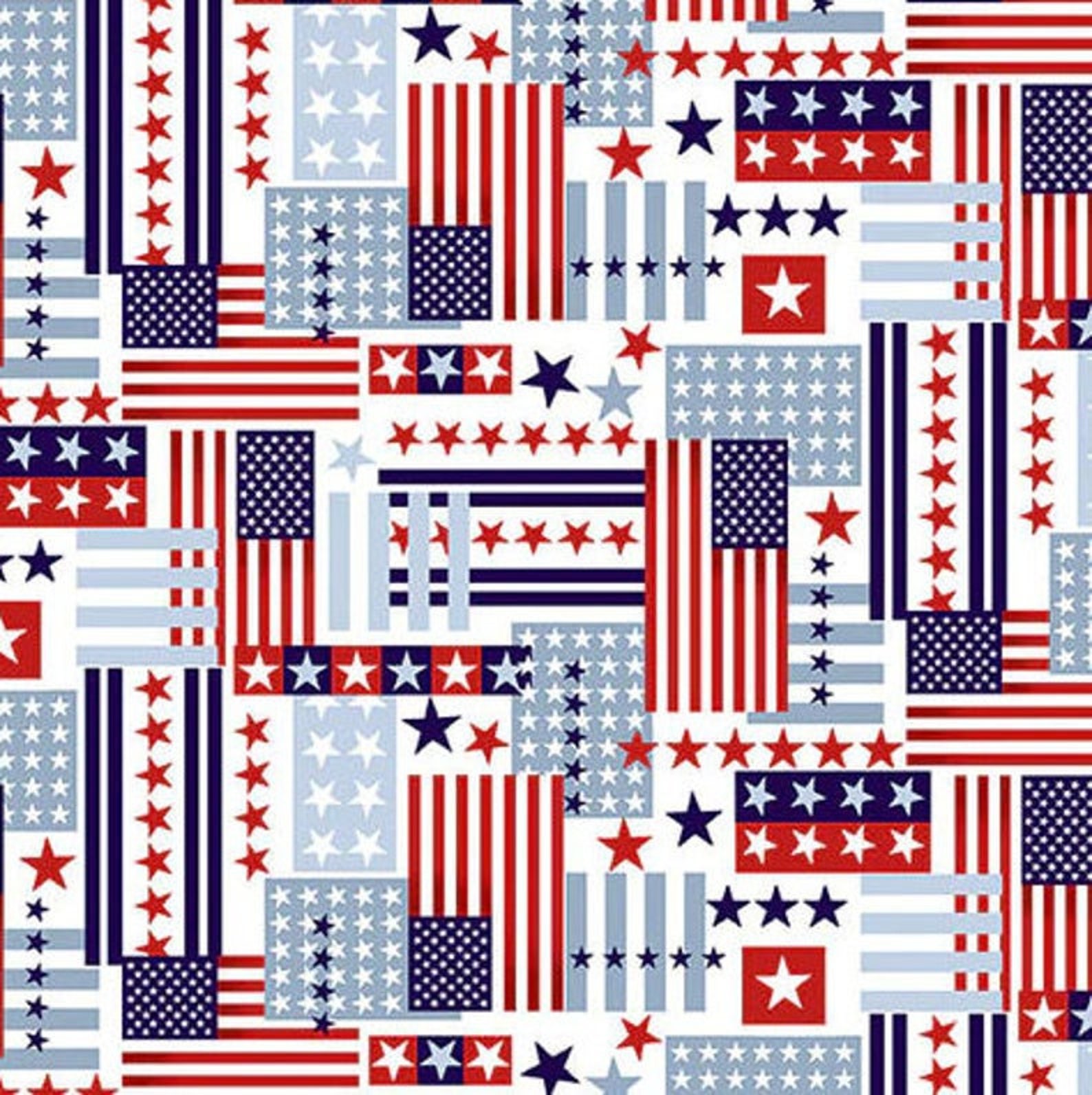 Patriotic Fabric by the Yard American Flag Fabric by the Etsy