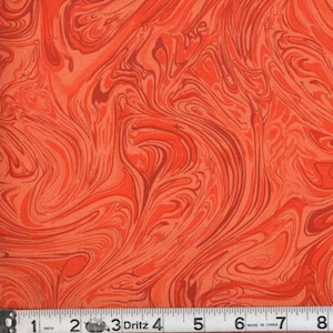 Orange fabric by the yard, orange swirl fabric, orange marble fabric, orange fabric basics, orange cotton, orange blender fabric, #20492