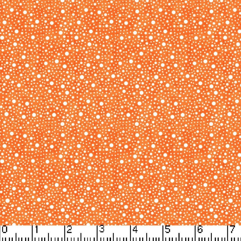 Orange fabric by the yard #20435 orange calico orange dots fabric orange polka dots fabric