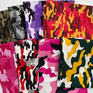 Camo fabric scrap bundle, camouflage fabric bundle, end of bolt fabric, fabric remnants