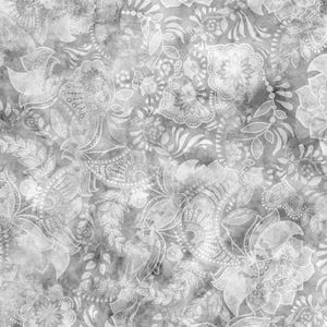Gray fabric by the yard Fairy Tale fabric line digitally printed cotton, gray fabric basics, gray cotton, gray floral fabric, #25071