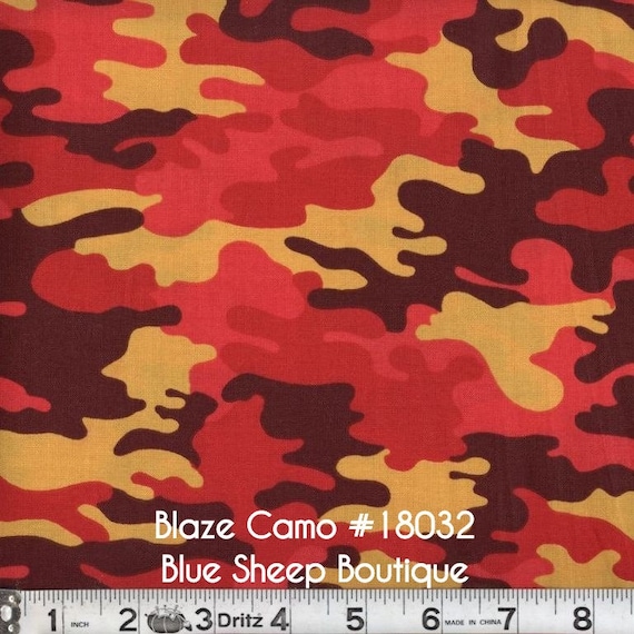 pic Orange Camo Fabric etsy