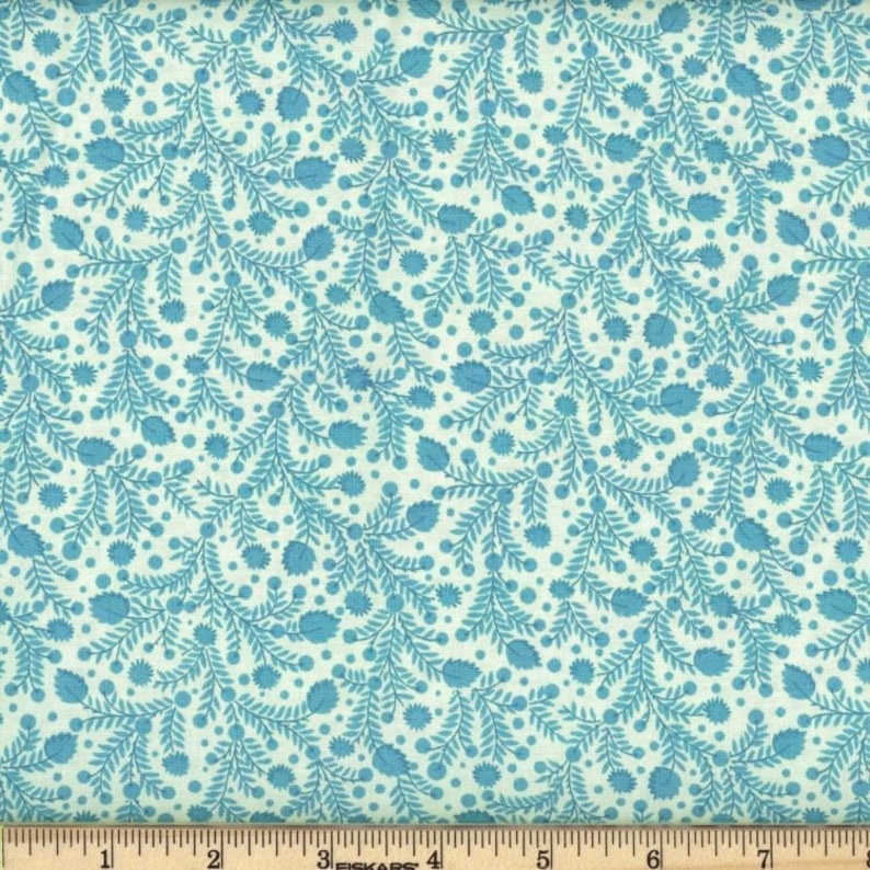 Turquoise Blue Fabric by the Yard Ocean Blue Fabric Aqua | Etsy