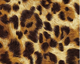 Jaguar cotton fabric by the yard, safari cheetah fabric, #19155