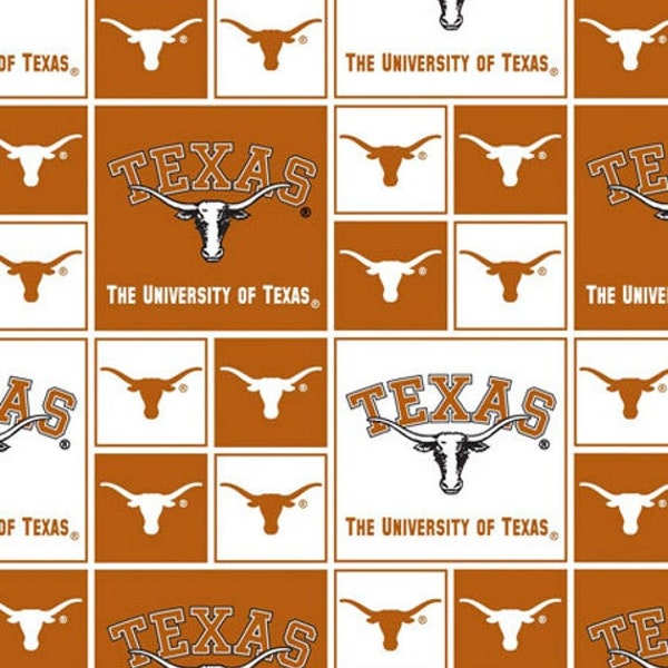 University of Texas Longhorns fabric by the yard, licensed fabric, University of Texas fabric by the yard, cotton fabric