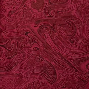 Burgundy red fabric by the yard, burgundy marble fabric, burgundy red swirl fabric, burgundy swirl fabric, #19027