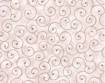Ivory swirl cotton fabric by the yard Tilt-a-Whirl line, #17262