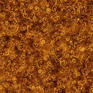 Brown fabric by the yard digitally printed cotton, brown fabric basics, brown cotton, brown and gold fabric, #25156