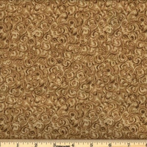 Brown fabric by the yard, brown cotton fabric, brown swirl fabric, #20513