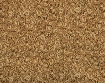 Brown fabric by the yard, brown cotton fabric, brown swirl fabric, #20513