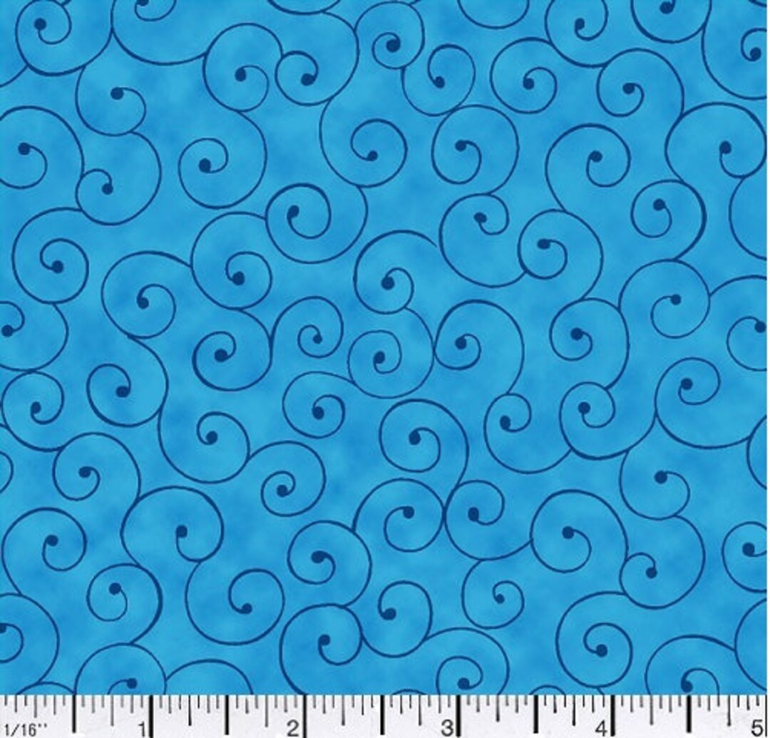3 Yards Blue Quilt Back Fabric 108 Inches Wide Blue Swirl Etsy