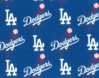 Los Angeles Dodgers fabric by the yard, cotton Dodgers fabric, licensed MLB fabric, baseball fabric, throwback fabric, retro fabric