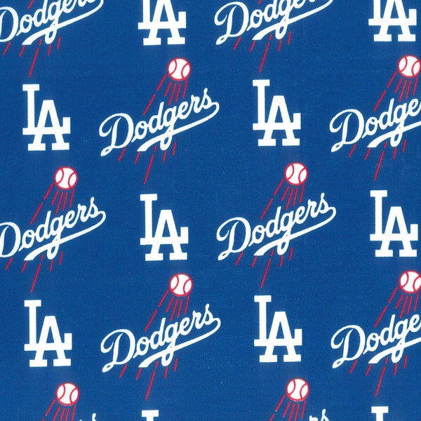 Los Angeles Dodgers fabric by the yard, cotton Dodgers fabric, licensed MLB fabric, baseball fabric, throwback fabric, retro fabric