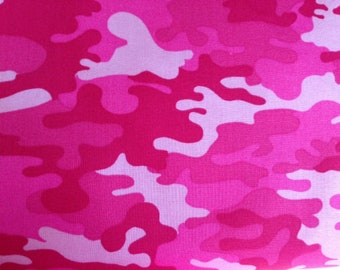 Pink camo fabric by the yard, cotton pink camouflage fabric, pink camo fabric, pink cotton camo, #15088