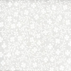 3 Yards white on white quilt back fabric 108 inches wide, white on white fabric, white floral, white flower fabric, quilt backing, #24339