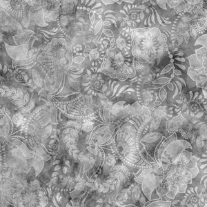 Gray fabric by the yard Fairy Tale fabric line digitally printed cotton, gray fabric basics, gray cotton, gray floral fabric, #24227