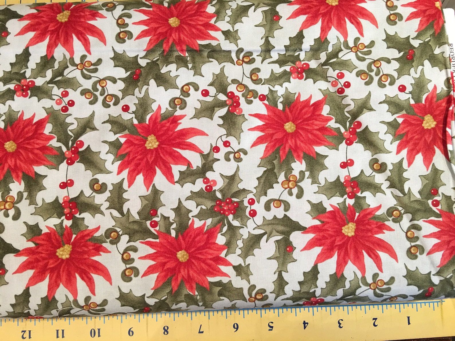 Christmas Fabric by the Yard Poinsettia Fabric by the Yard Etsy