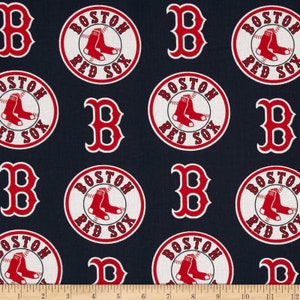 Boston Red Sox fabric by the yard, cotton Boston Red Sox fabric, licensed MLB fabric, baseball fabric, throwback fabric, retro fabric
