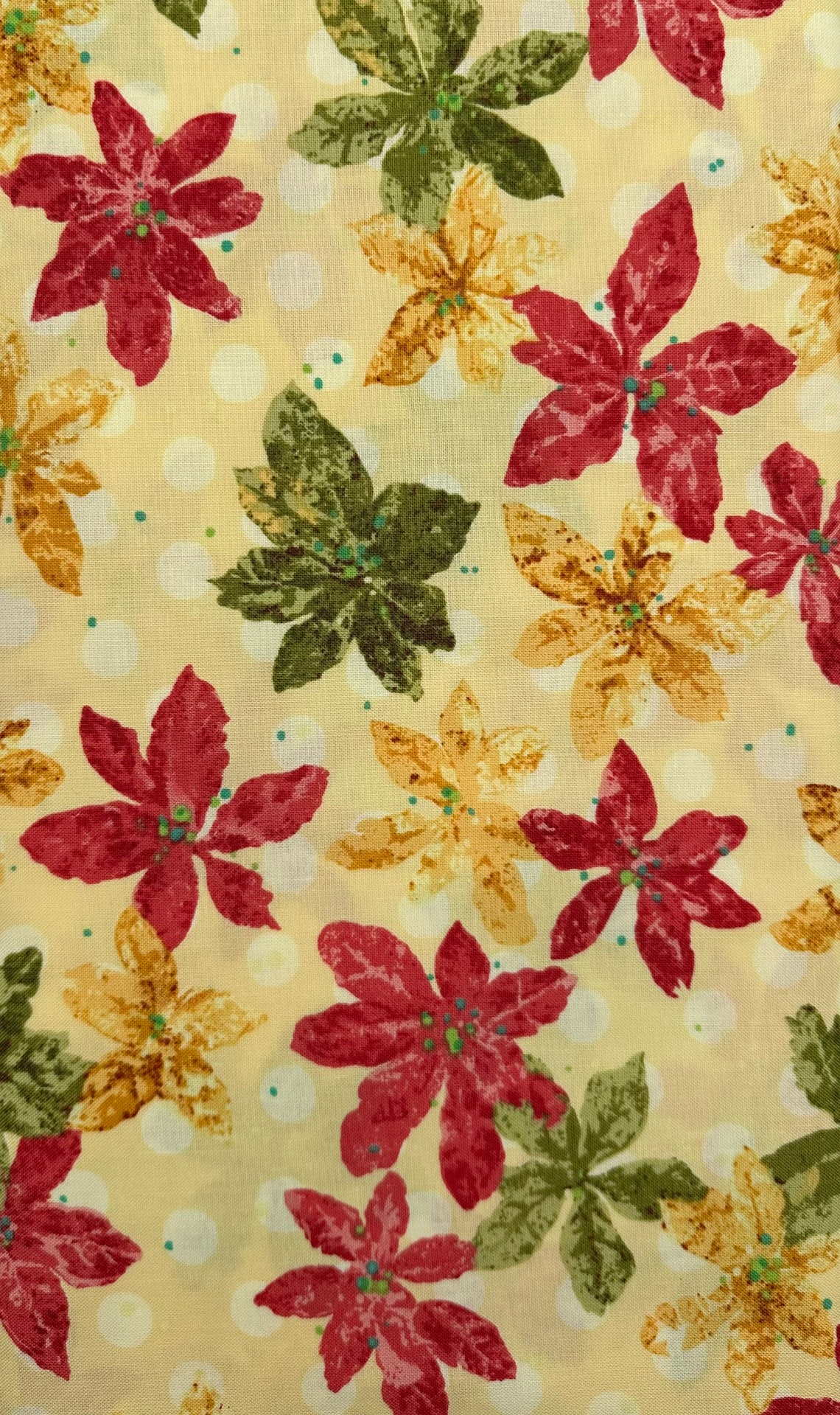 SALE Christmas Fabric by the Yard Poinsettia Fabric by the Etsy