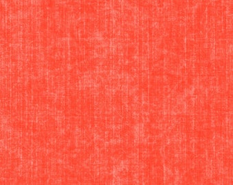 Coral fabric by the yard, coral cotton fabric, coral crosshatch fabric, coral blender fabric, light orange fabric, #21158