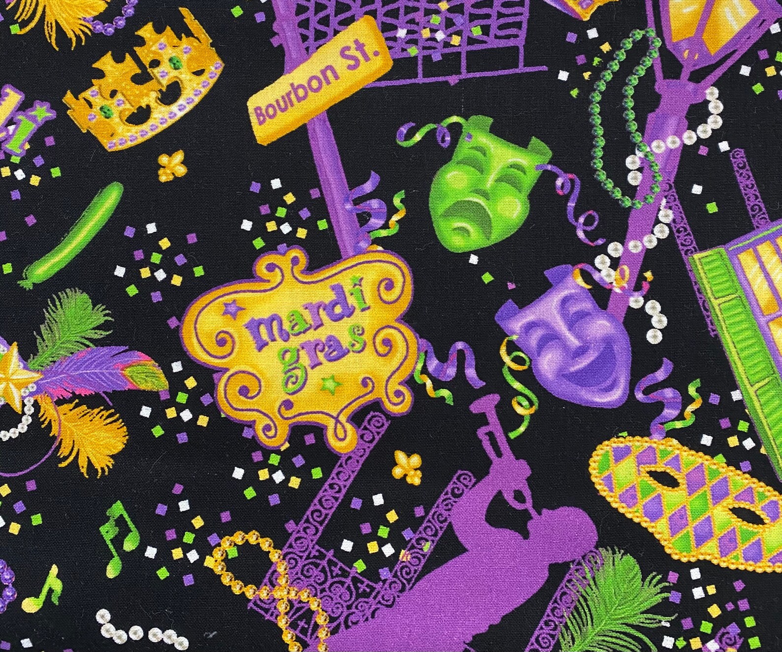 Mardi Gras fabric by the yard Mardi Gras mask fabric Mardi | Etsy
