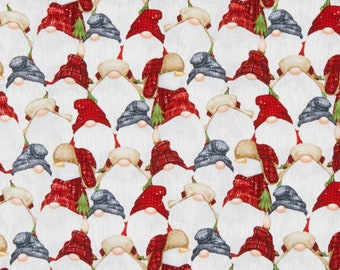 Timber Gnomes fabric by the yard by Henry Glass, Christmas fabric by the yard, elves fabric, #20239