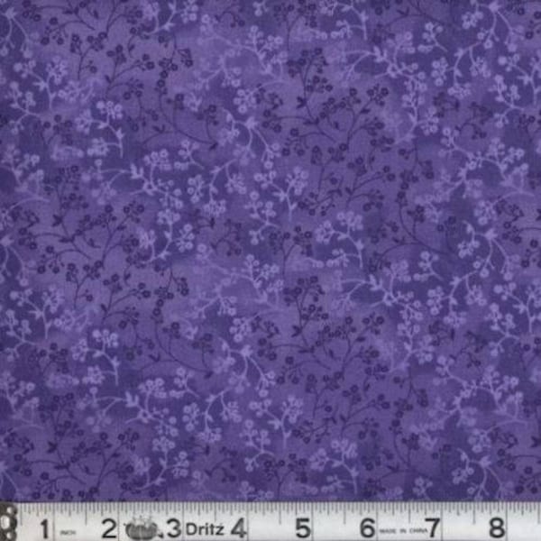 Purple Floral Fabric Etsy