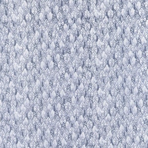 Blue gray metallic leaves fabric by the yard, mist fabric, blue fabric, gray fabric, metallic fabric, #23846