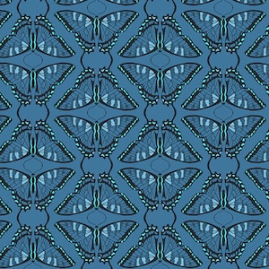Blue fabric by Andover Fabrics Flora and Fauna line A-9997-B, blue fabric by the yard, blue cotton, butterfly fabric, #23059