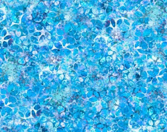 Blue cotton fabric by the yard Kaleidoscope line , #24225