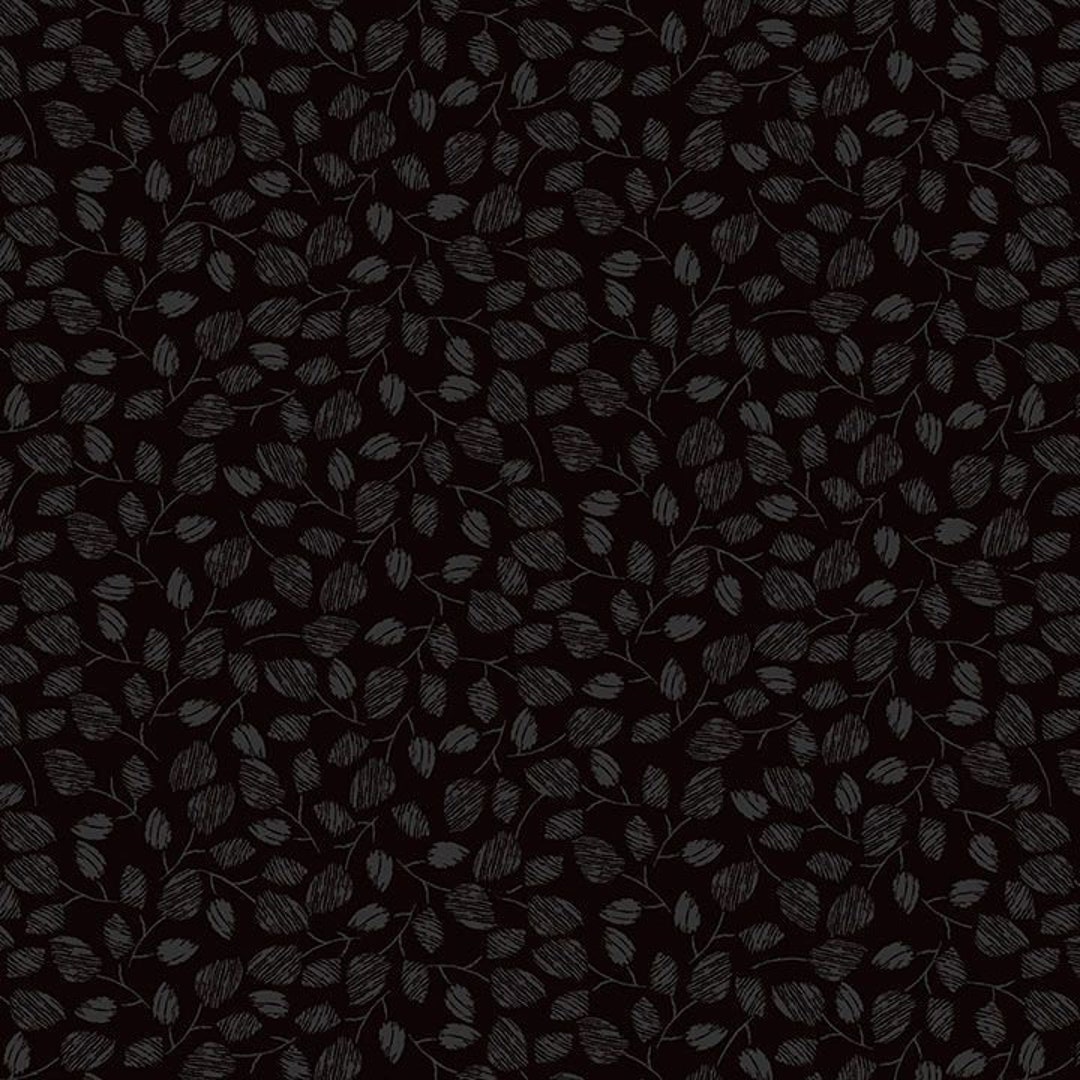Black on Black Fabric by the Yard by Timeless Treasures, Black Cotton