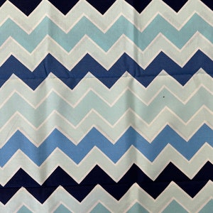 SALE! Chevron fabric half yard, blue fabric half yard, blue chevron fabric