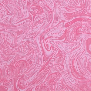 May include: Abstract pink and white marbled paper with a swirling pattern.