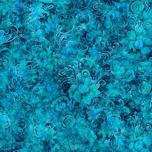 Blue fabric by the yard, blue flower fabric, blue swirl fabric, blue fabric basics, blue fabric, blue floral fabric, #25116