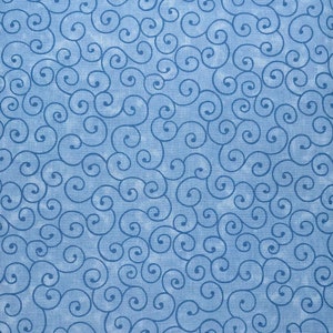 Blue fabric by the yard, blue swirl fabric, light blue fabric, blue swirl fabric, blue cotton, fabric basics, #16145
