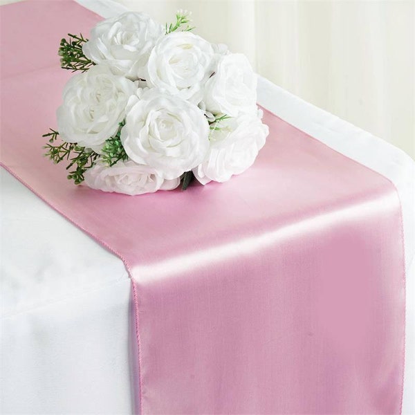 Pink Satin Table Runner, Wedding Table Runner 12X108, Wedding Decor, Wedding Table Decor, Hot Pink Wedding, Graduation Party