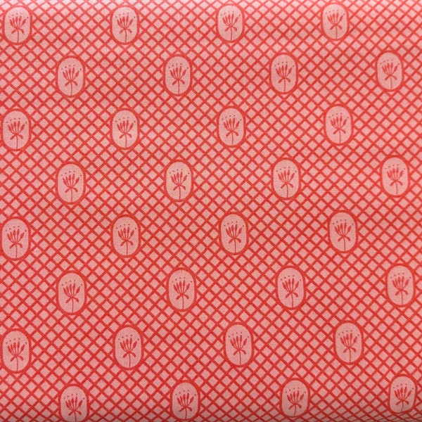 Tangerine fabric by Andover Fabrics Flora and Fauna line A-9998-O, orange fabric by the yard, orange cotton, coral fabric, #23048