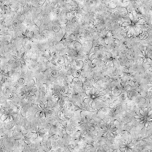Gray swirl cotton fabric by the yard Garden Whispers line, grey fabric, #26130