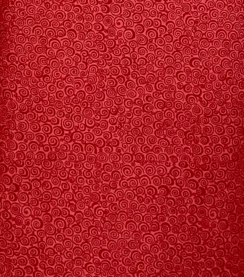 Red Fabric by the Yard Red Swirl Fabric Red Cotton Fabric Etsy