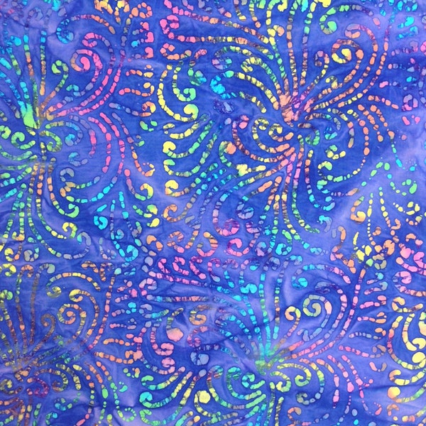 Batik fabric by the yard - blue batik by the yard - turquoise batik by the yard - #16220