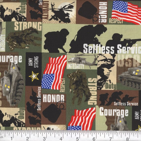 Army Fabric by the Yard Military Fabric Army Strong Fabric Etsy