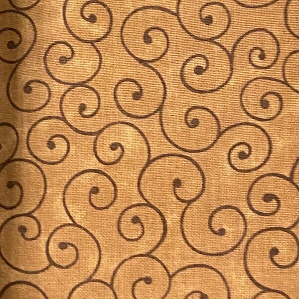 3 Yards brown quilt back fabric 108 inches wide, brown swirl fabric, brown cotton fabric, brown blender fabric, #23636