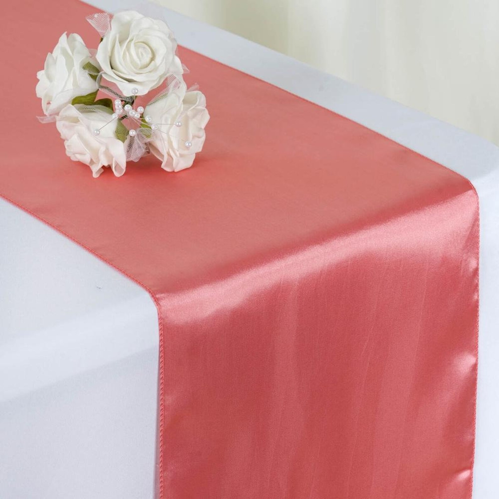 Rose Gold Satin Table Runner Wedding Table Runner 12X108 Etsy